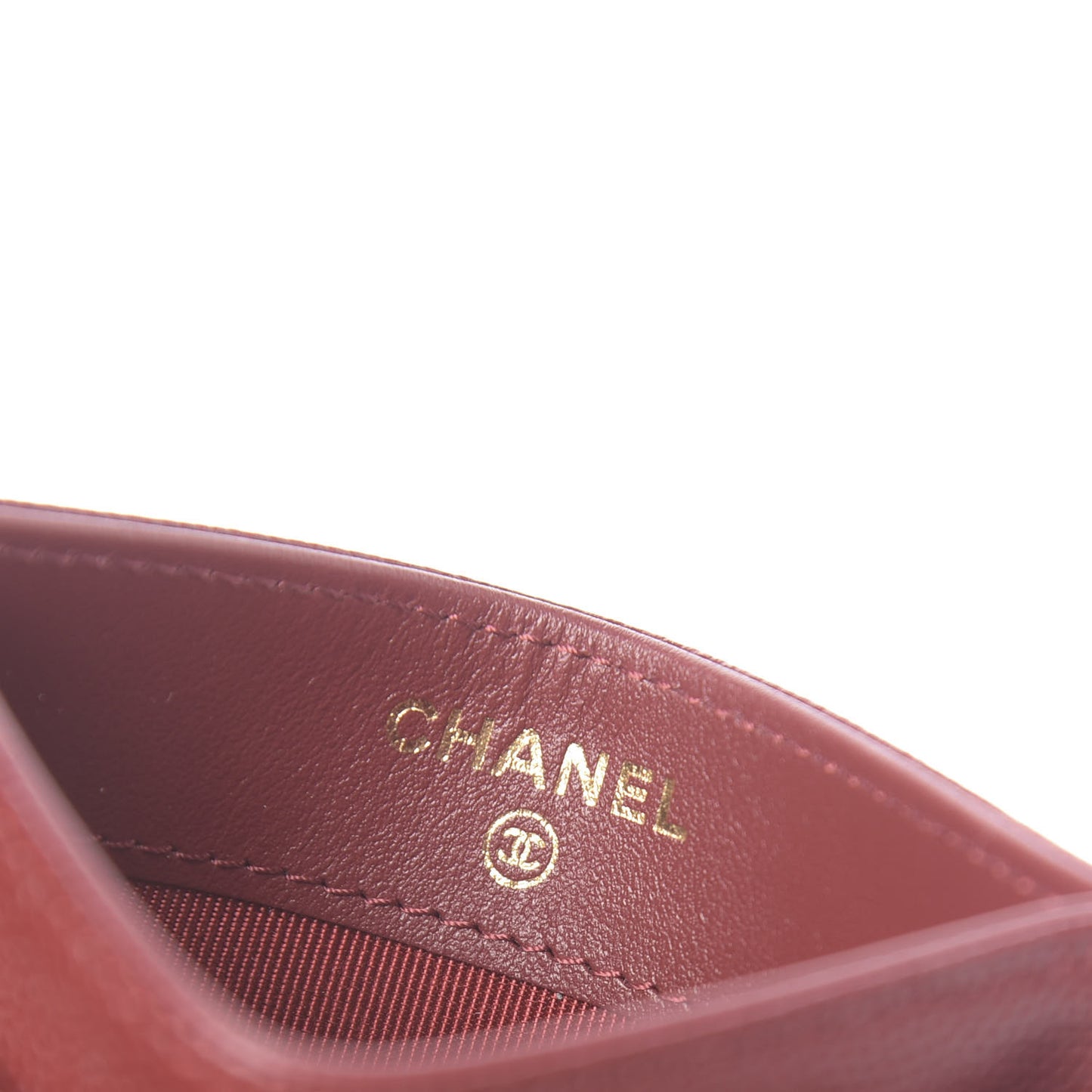 Caviar Quilted Card Holder Burgundy