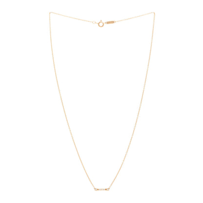 Tiffany 18K Yellow Gold Diamond Fleur de Lis Key Bar Pendant Necklace 3 of 5