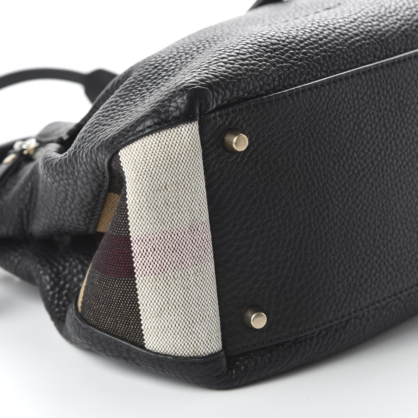 Grainy Calfskin House Check Small Maidstone Black
