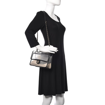 Chanel Lambskin PVC Medium Coco Sand Flap Black 2 of 10