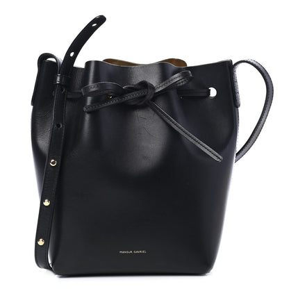 Mansur Gavriel Vegetable Tanned Calfskin Mini Bucket Bag Black Oro 1 of 9