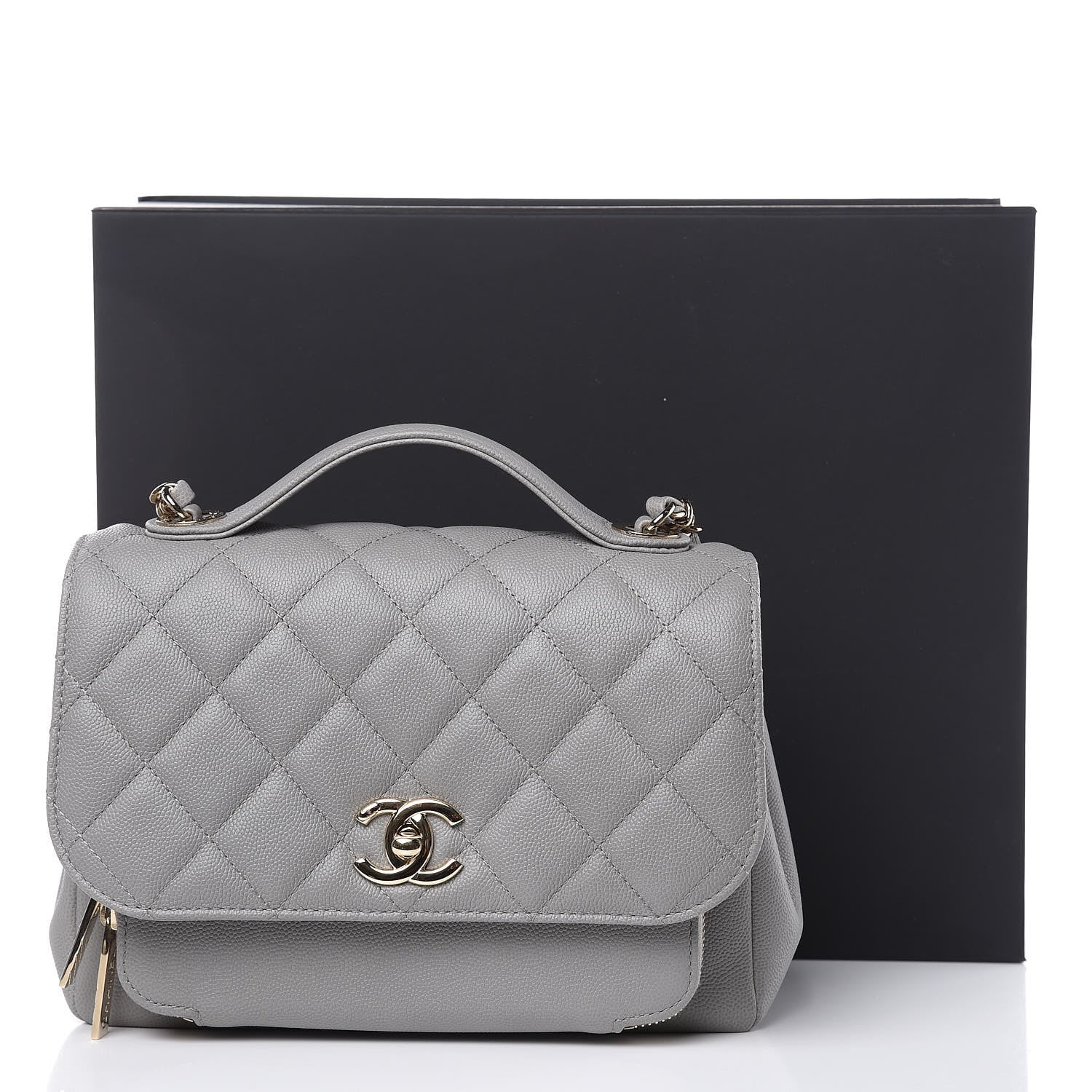 Chanel Caviar Quilted Medium Business Affinity Flap Grey 10 of 10