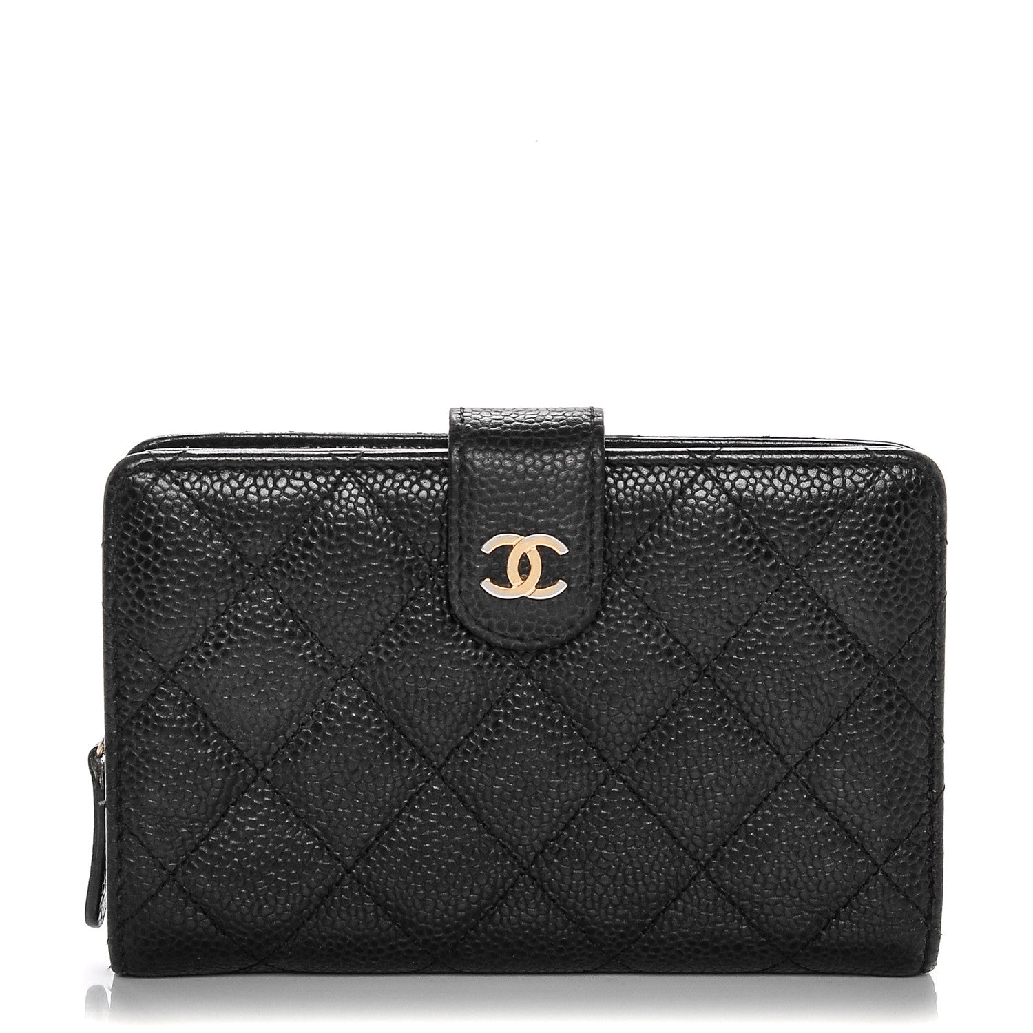 Chanel Caviar Quilted Zipped Pocket Wallet Black 1 of 7