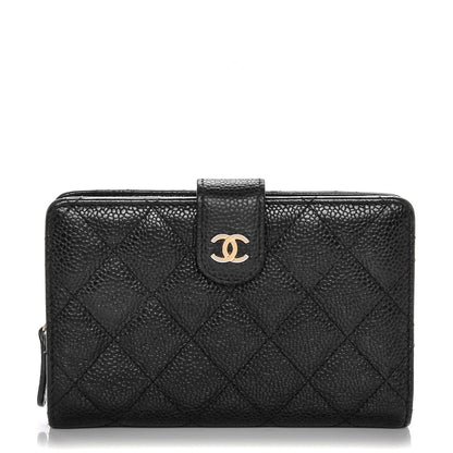 Chanel Caviar Quilted Zipped Pocket Wallet Black 1 of 7