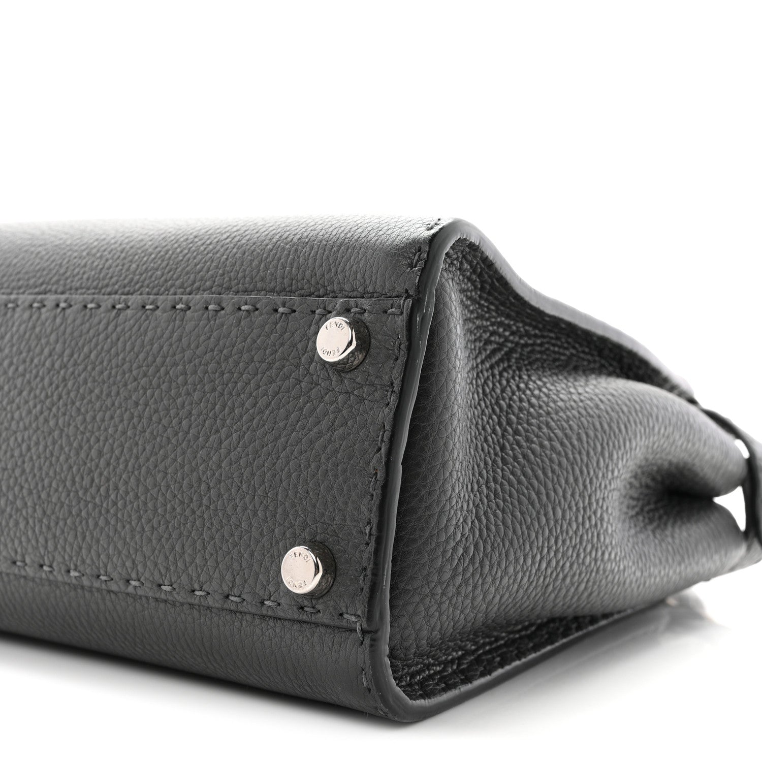 Fendi Cuoio Romano Selleria Bi-Color Medium Peekaboo Iconic Satchel Asfalto Latte 10 of 10