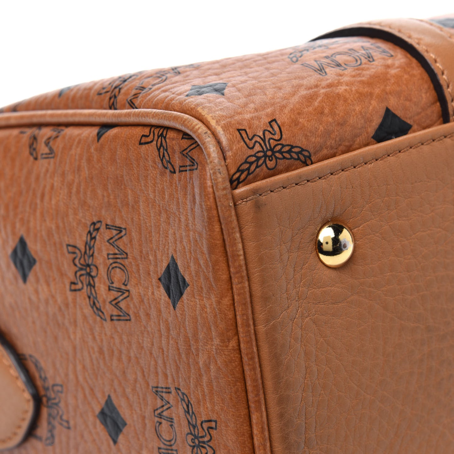 Visetos Dog Bone Boston Bag Cognac
