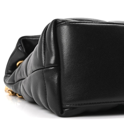 Saint Laurent Lambskin Quilted Small Loulou Puffer Monogram Chain Satchel Black 8 of 10