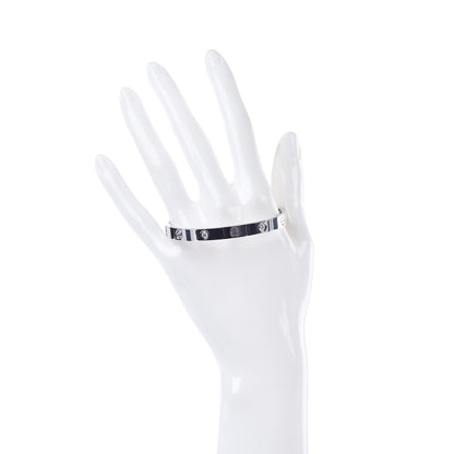 Cartier 18K White Gold 4 Diamond LOVE Bracelet 17 2 of 7