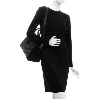 Givenchy Calfskin Suede Small Studded Chevron Antigona Black 2 of 10