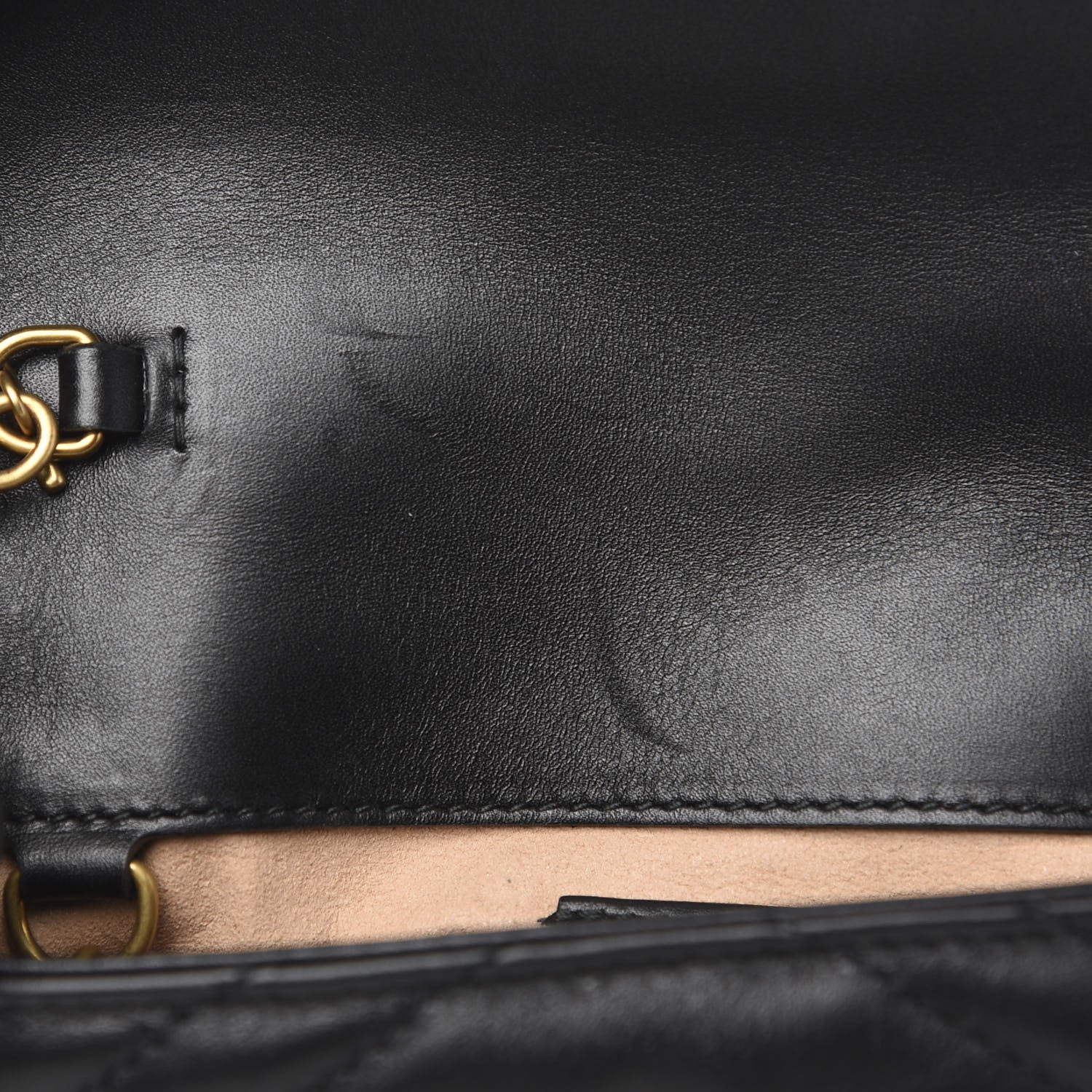 Gucci Calfskin Matelasse Super Mini GG Marmont Shoulder Bag Black 12 of 12