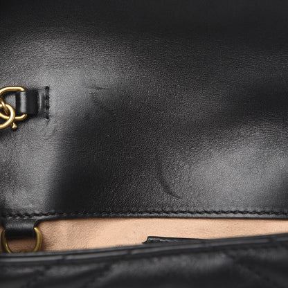Gucci Calfskin Matelasse Super Mini GG Marmont Shoulder Bag Black 12 of 12