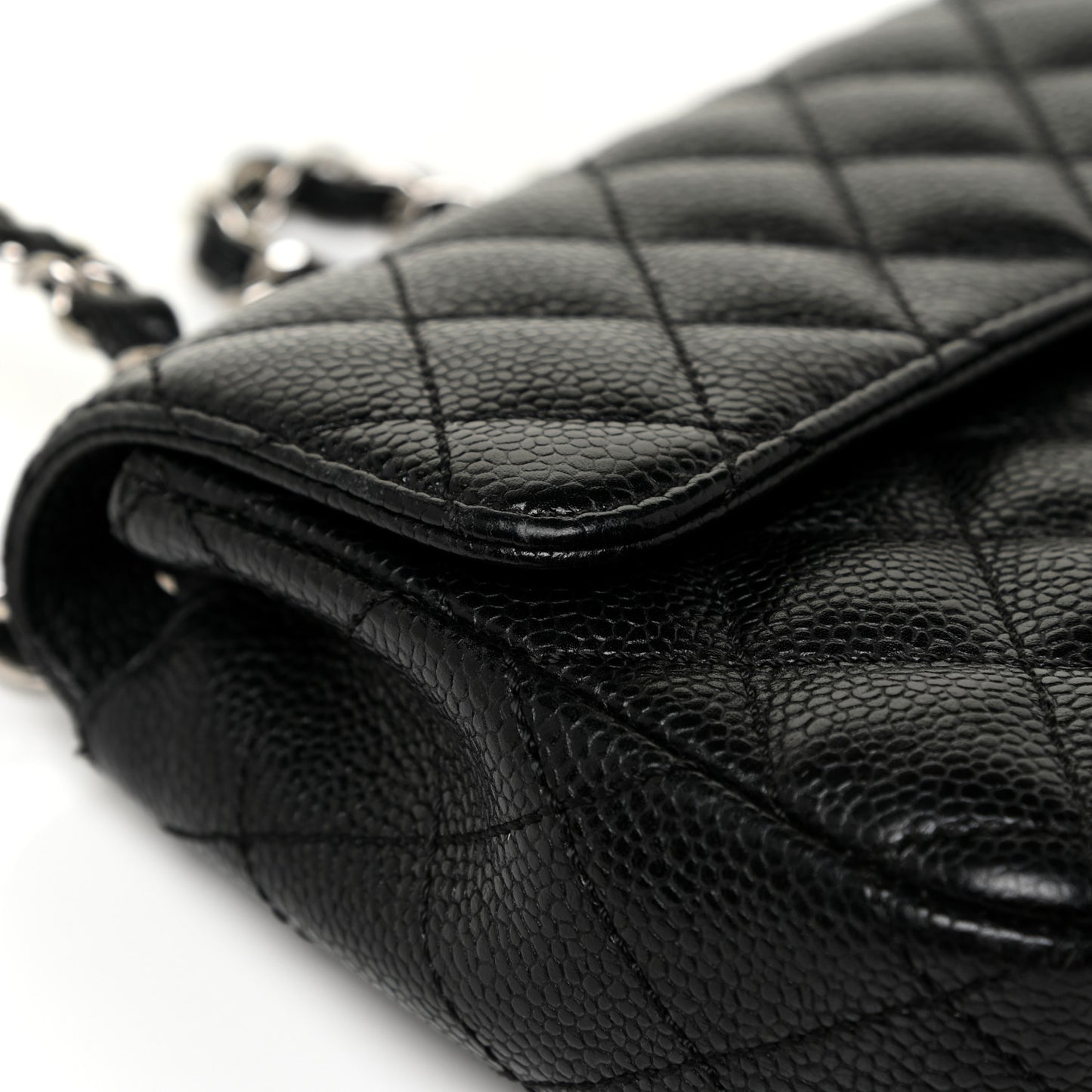 Caviar Quilted East West Flap Black