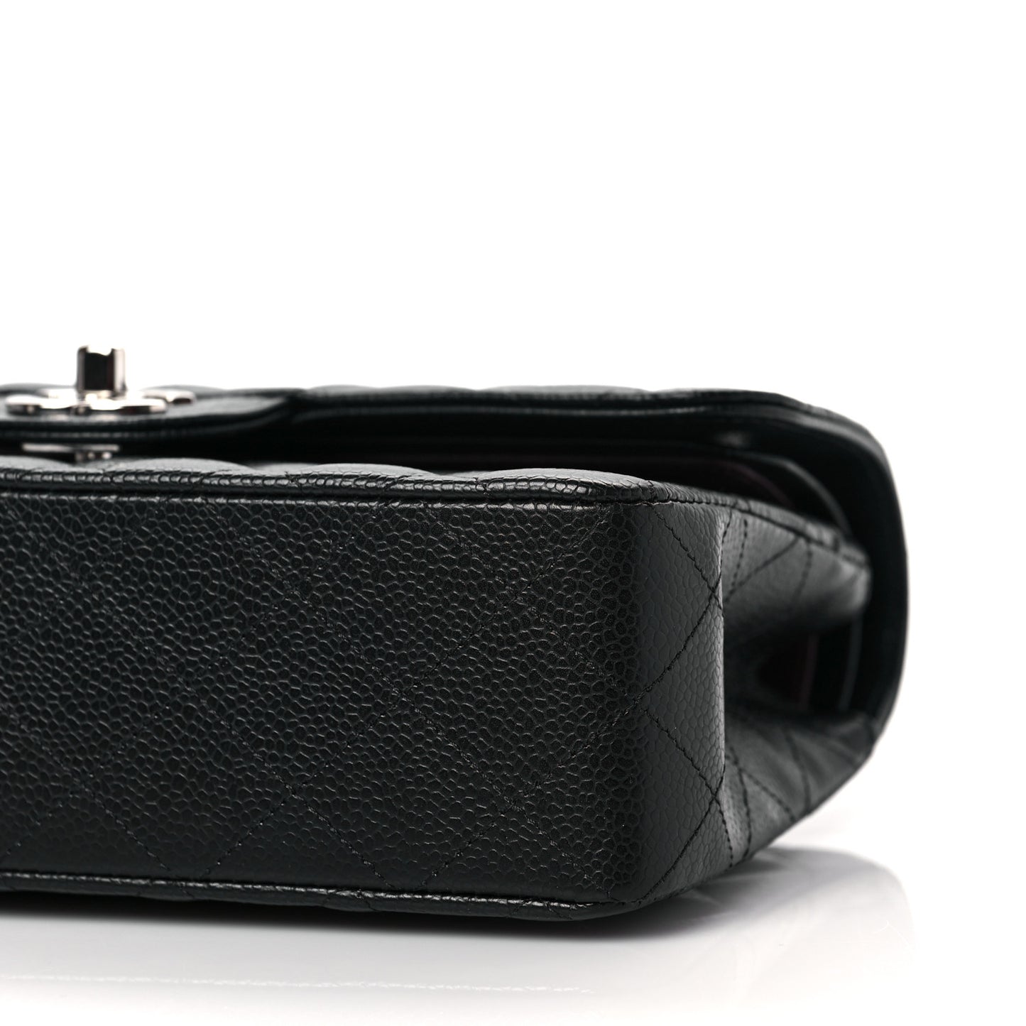 Caviar Quilted Small Double Flap Black