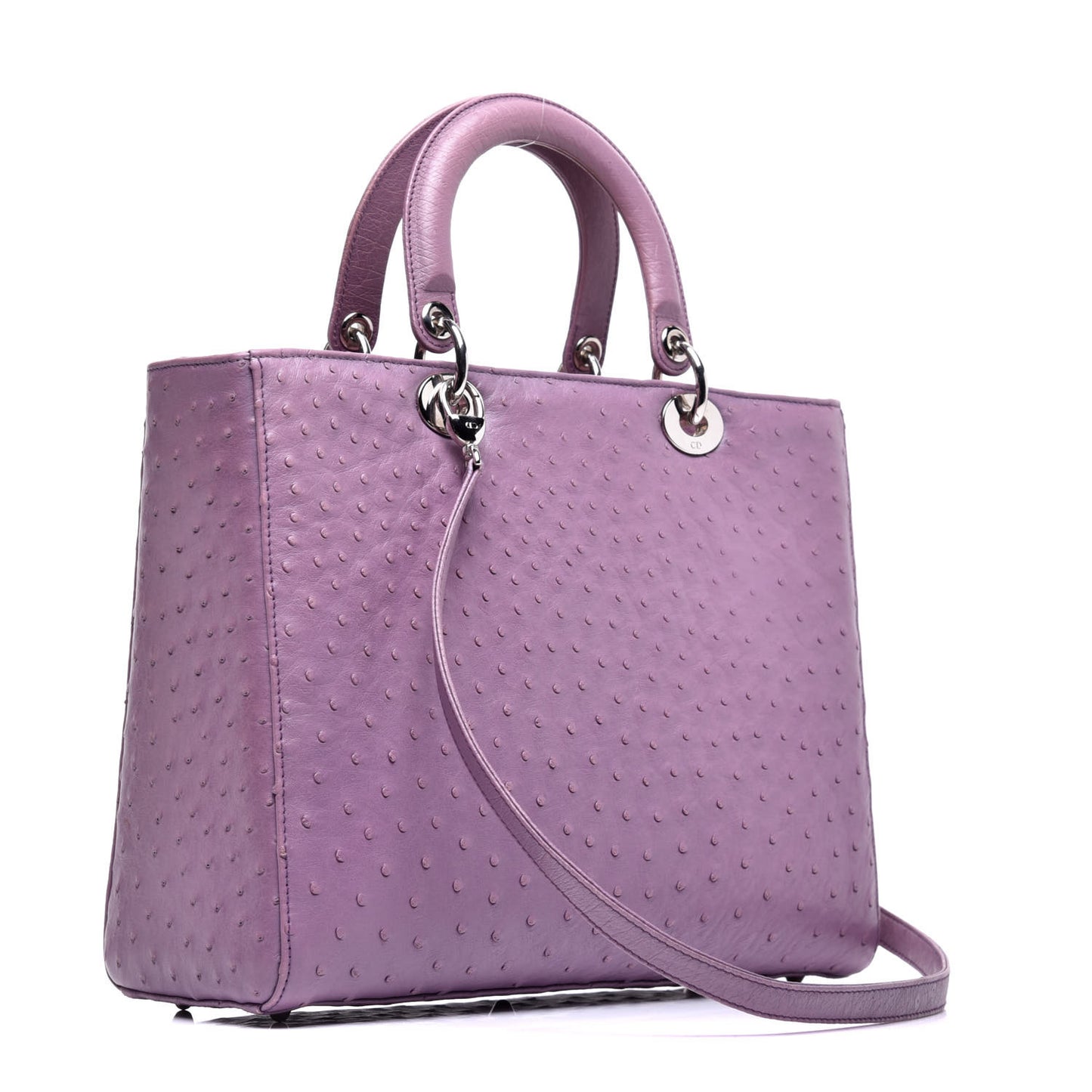 Ostrich Large Lady Dior Purple