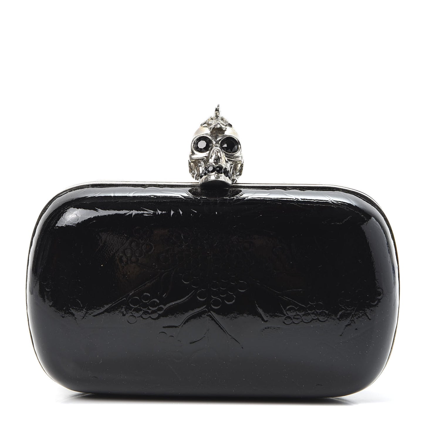 Patent Punk Skull Box Clutch Black