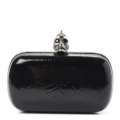 Alexander McQueen Patent Punk Skull Box Clutch Black 1 of 9