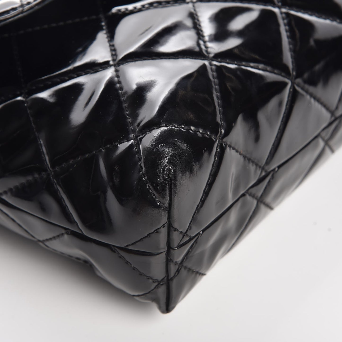 Vinyl Quilted In the Business Flap Bag Black