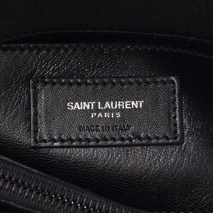 Saint Laurent Sheepskin Matelasse Chevron Monogram Medium College Bag Black 6 of 8