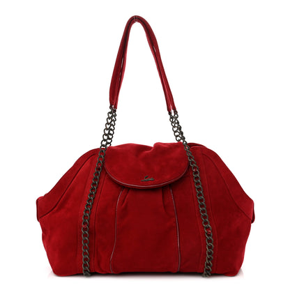 Christian Louboutin Suede Chain Shoulder Bag Red 1 of 11