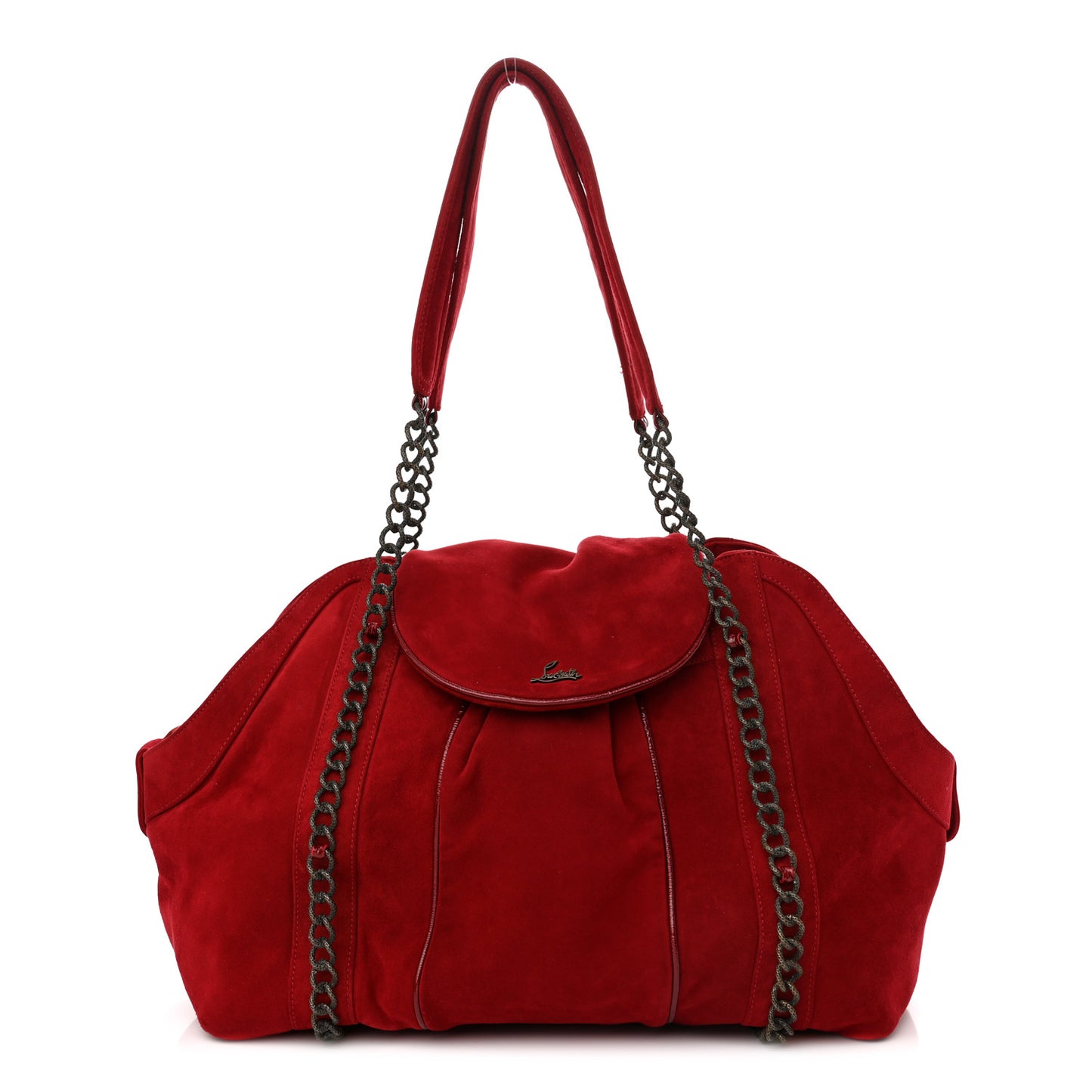 Suede Chain Shoulder Bag Red