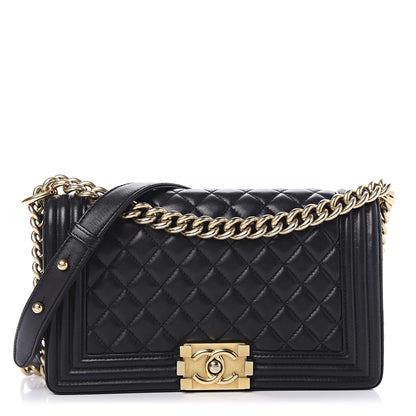 Chanel Lambskin Quilted Medium Boy Flap Black 1 of 13