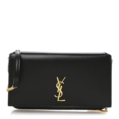 Saint Laurent Smooth Calfskin Monogram Phone Holder Crossbody Black 2 of 19