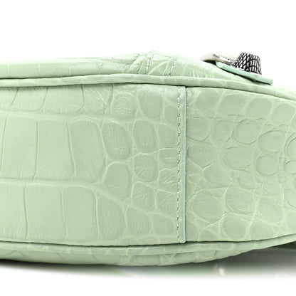 Balenciaga Extra Supple Calfskin Crocodile Embossed Le Cagole Shoulder Bag XS Light Green 8 of 10