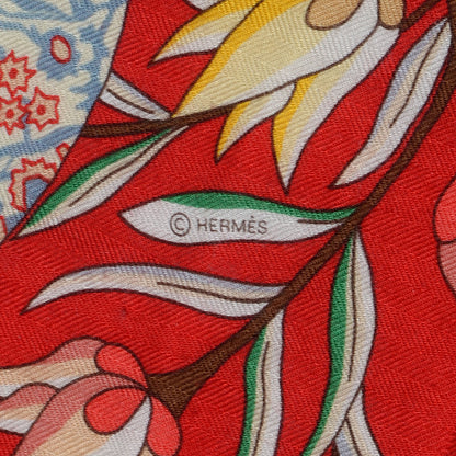 Hermes Cashmere Silk Fleurs et Papillons de Tissus Shawl 140 5 of 7