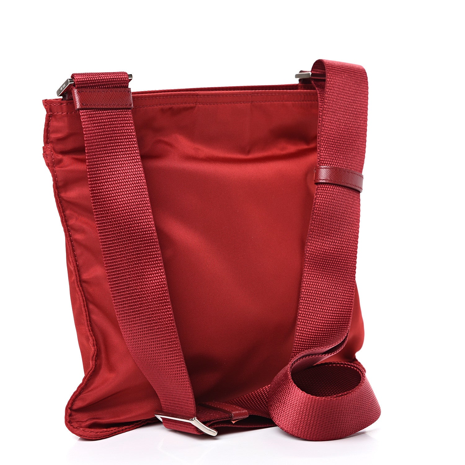 Prada Nylon Vela Flat Messenger Bag Fuoco 2 of 9