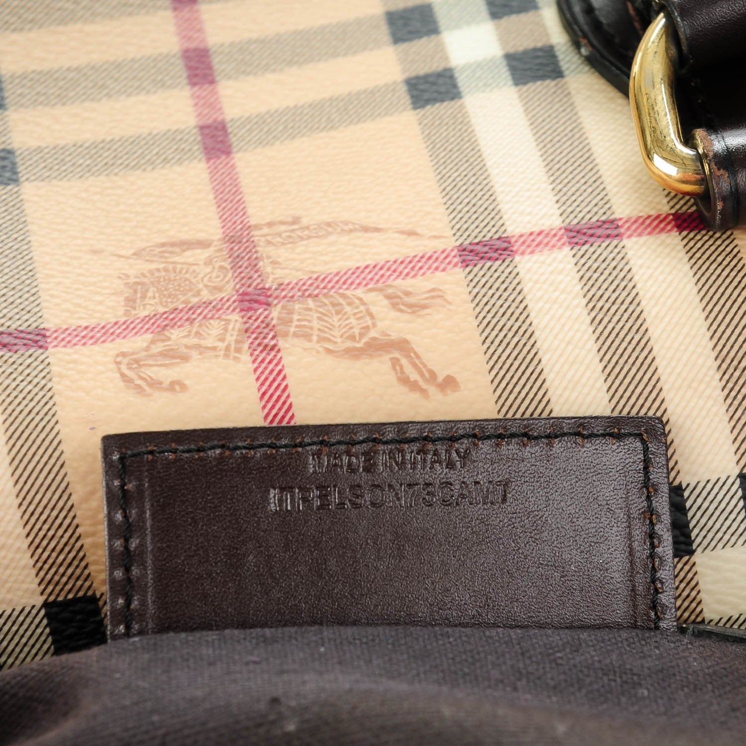 Burberry Haymarket Check Small Chester Bowling Bag Chocolate 6 of 7