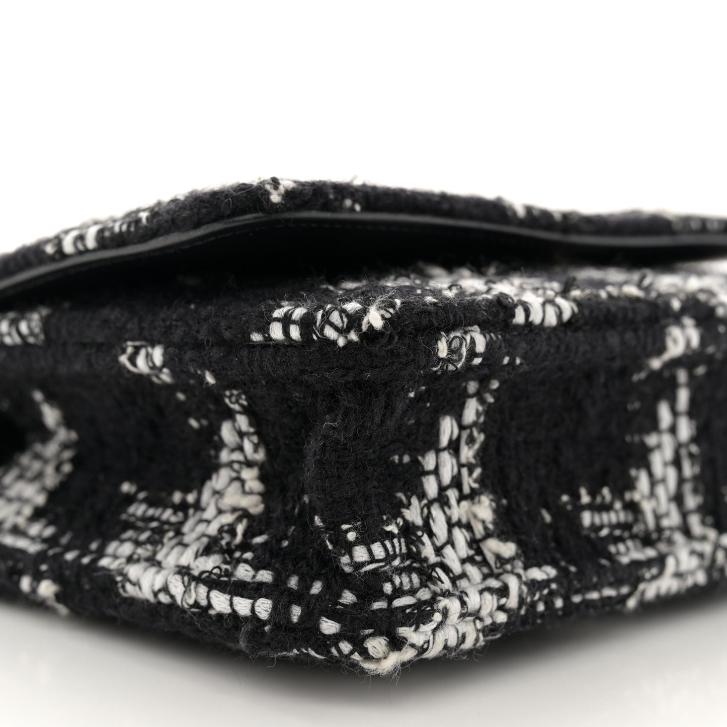 Tweed Quilted Chanel 19 Wallet On Chain WOC Black White
