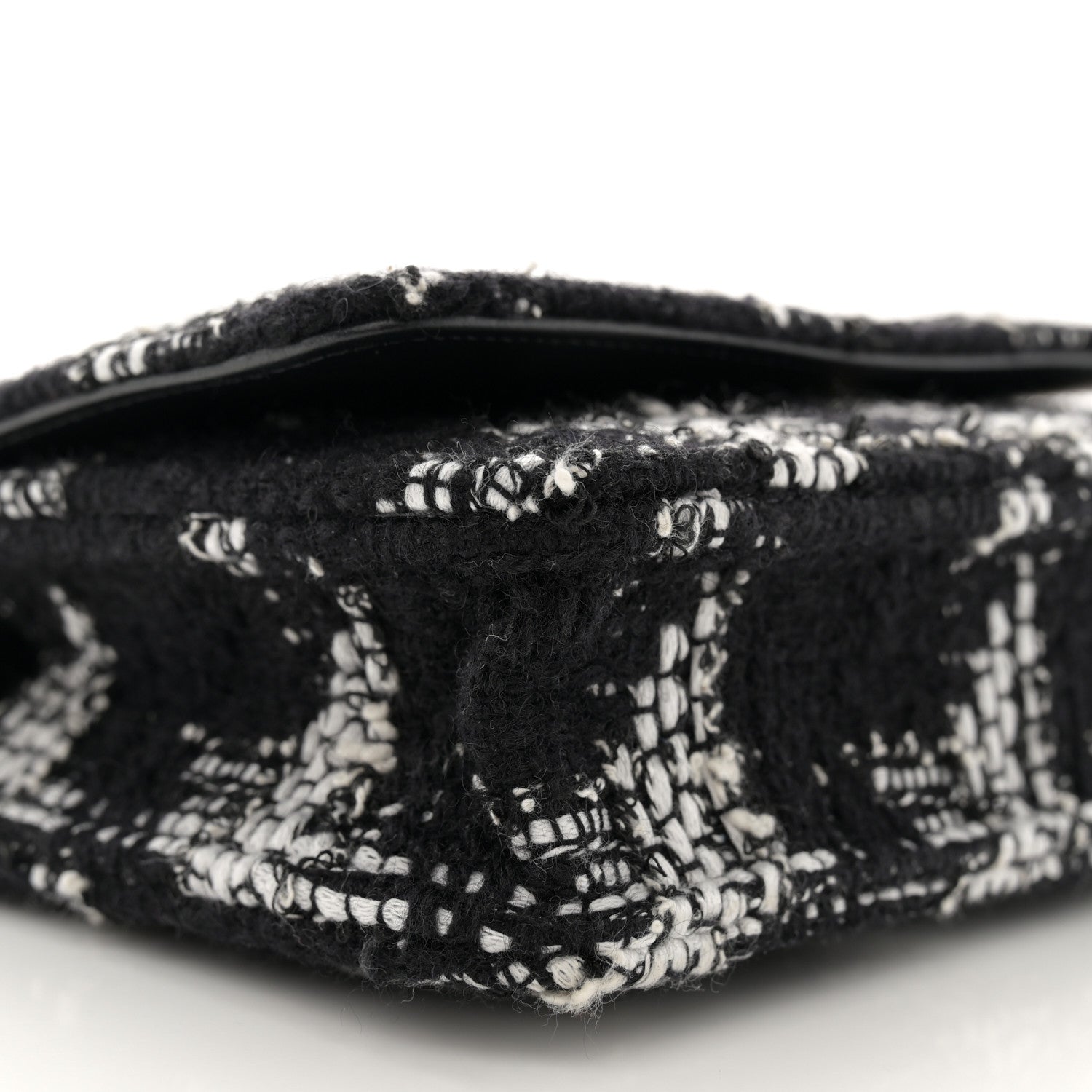 Chanel Tweed Quilted Chanel 19 Wallet On Chain WOC Black White 10 of 12