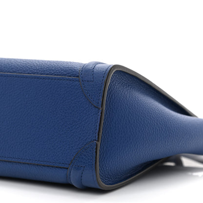 Celine Drummed Calfskin Nano Luggage Indigo 10 of 10