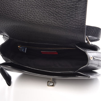 Valentino Garavani Pebbled Calfskin Joylock Flap Messenger Bag Black 5 of 9