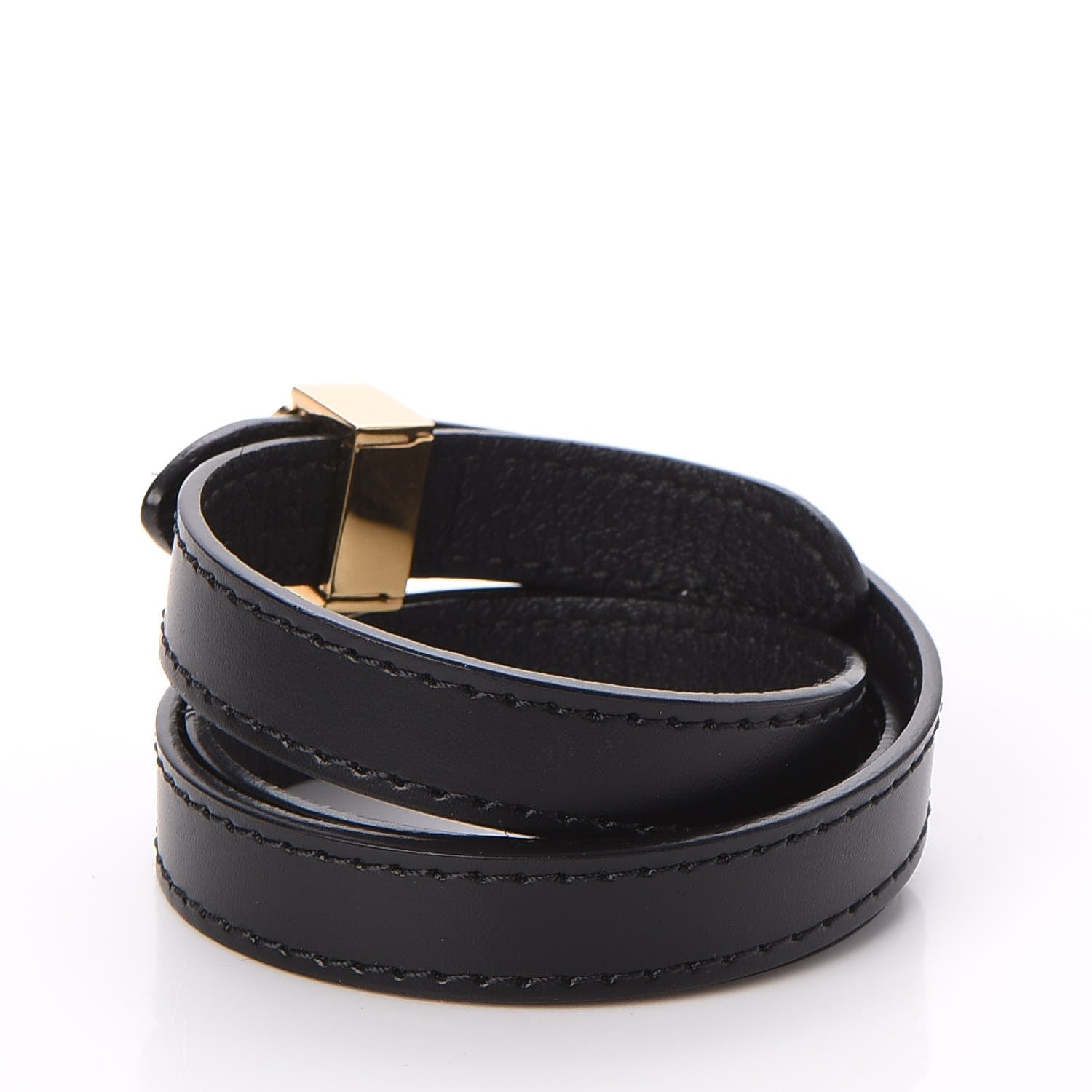 Louis Vuitton Calfskin Box It Bracelet 17 Black 3 of 5