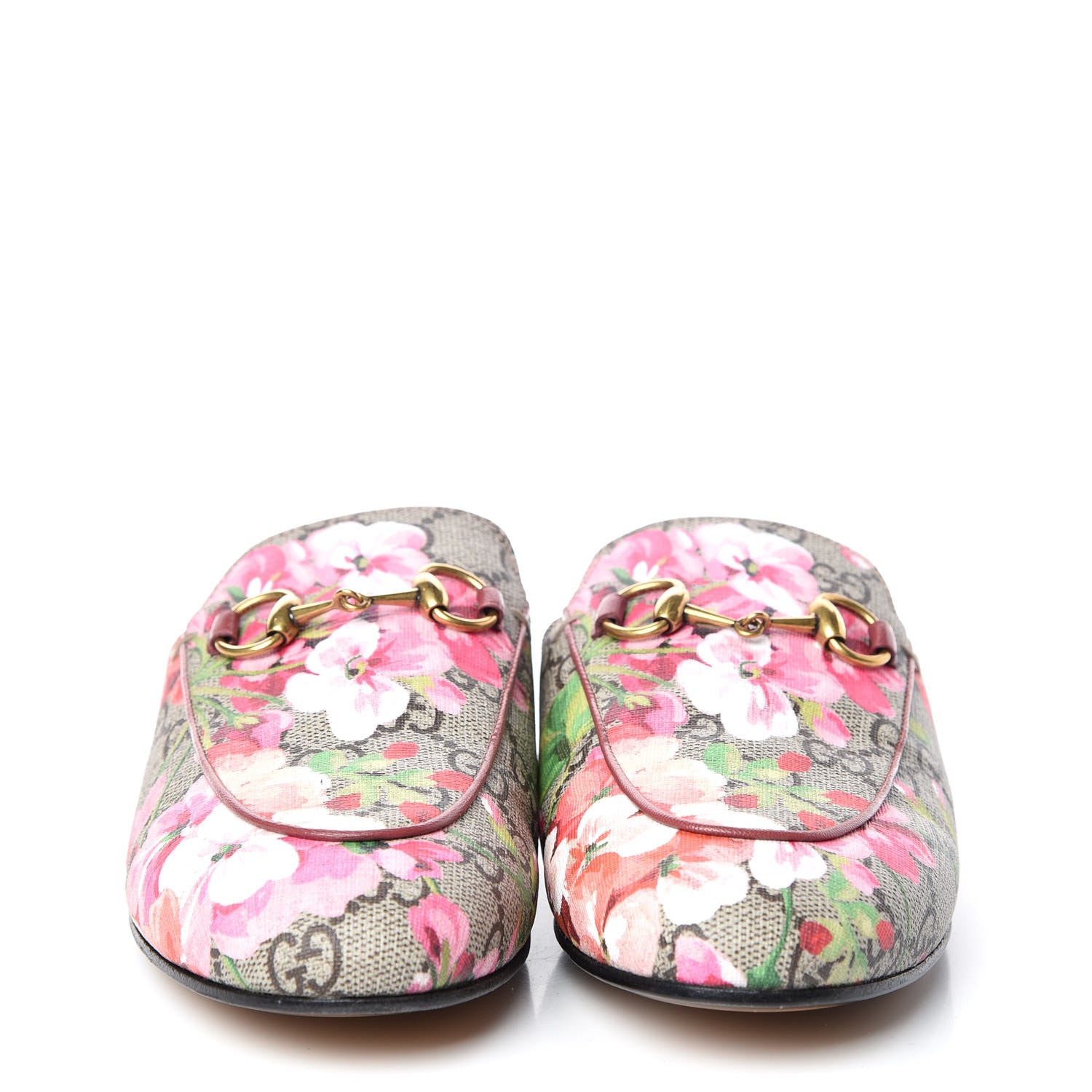 Gucci GG Supreme Monogram Blooms Womens Princetown Slippers 36 Beige Multicolor Dry Rose 2 of 13