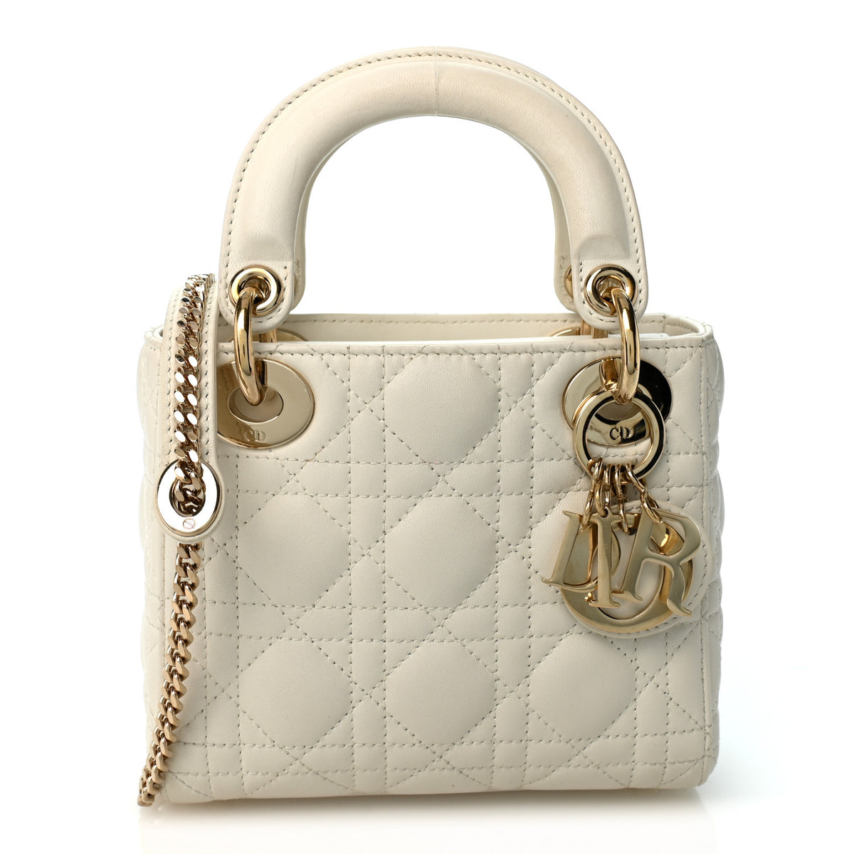 Christian Dior Lambskin Cannage Mini Lady Dior White 2 of 17