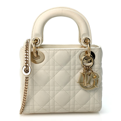 Christian Dior Lambskin Cannage Mini Lady Dior White 2 of 17