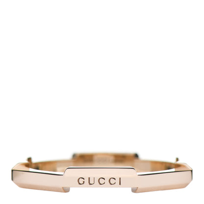 Gucci 18K Yellow Gold Link to Love Mirrored Ring 58 8.25 1 of 7