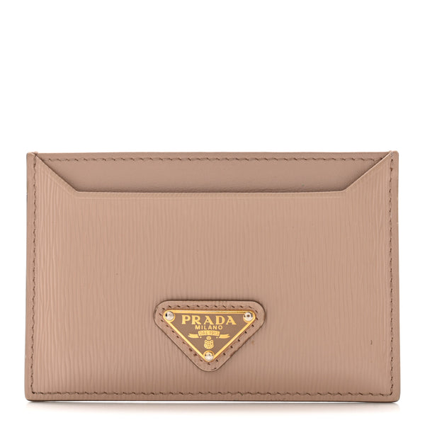 PRADA ガーメント Prada Vitello Move Triangle Card Case Cipria 1876197 – FASHIONPHILE