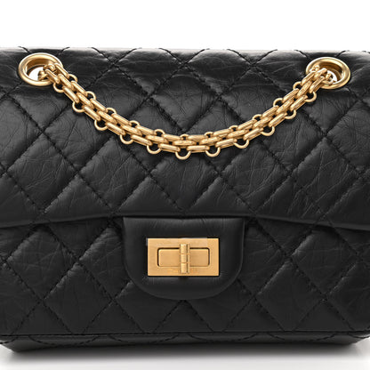 Chanel Aged Calfskin Quilted 2.55 Reissue Mini Flap Black 15 of 21