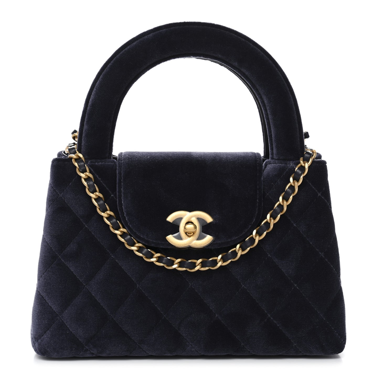 Chanel Velvet Quilted Nano Kelly Shopper Navy 1866104 – FASHIONPHILE