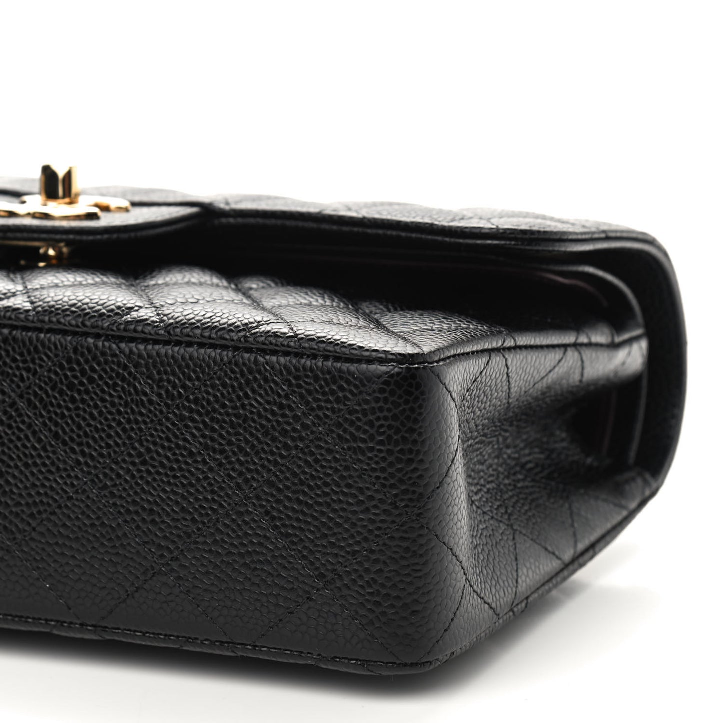 Caviar Quilted Small Double Flap Black