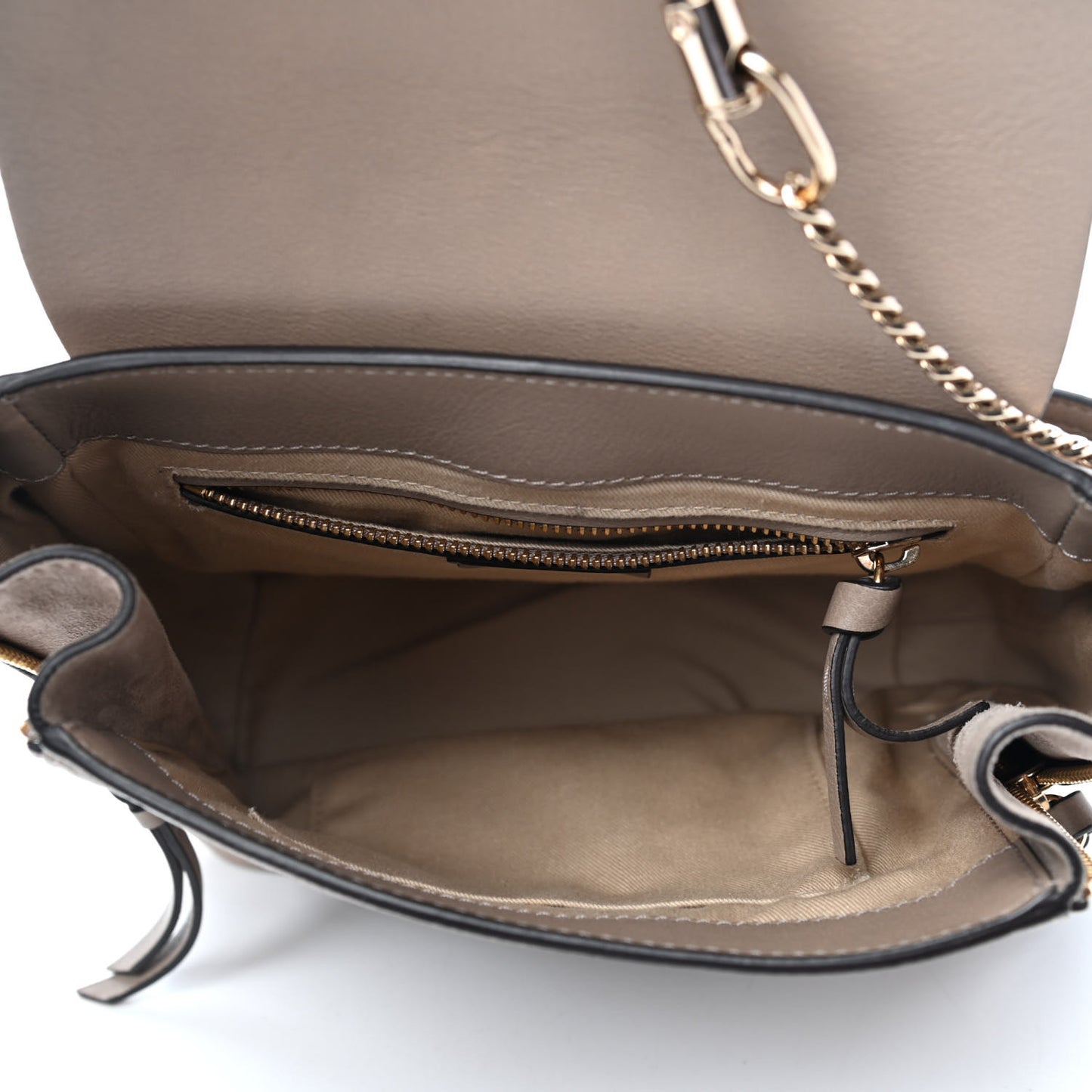 Suede Calfskin Medium Faye Backpack Motty Grey