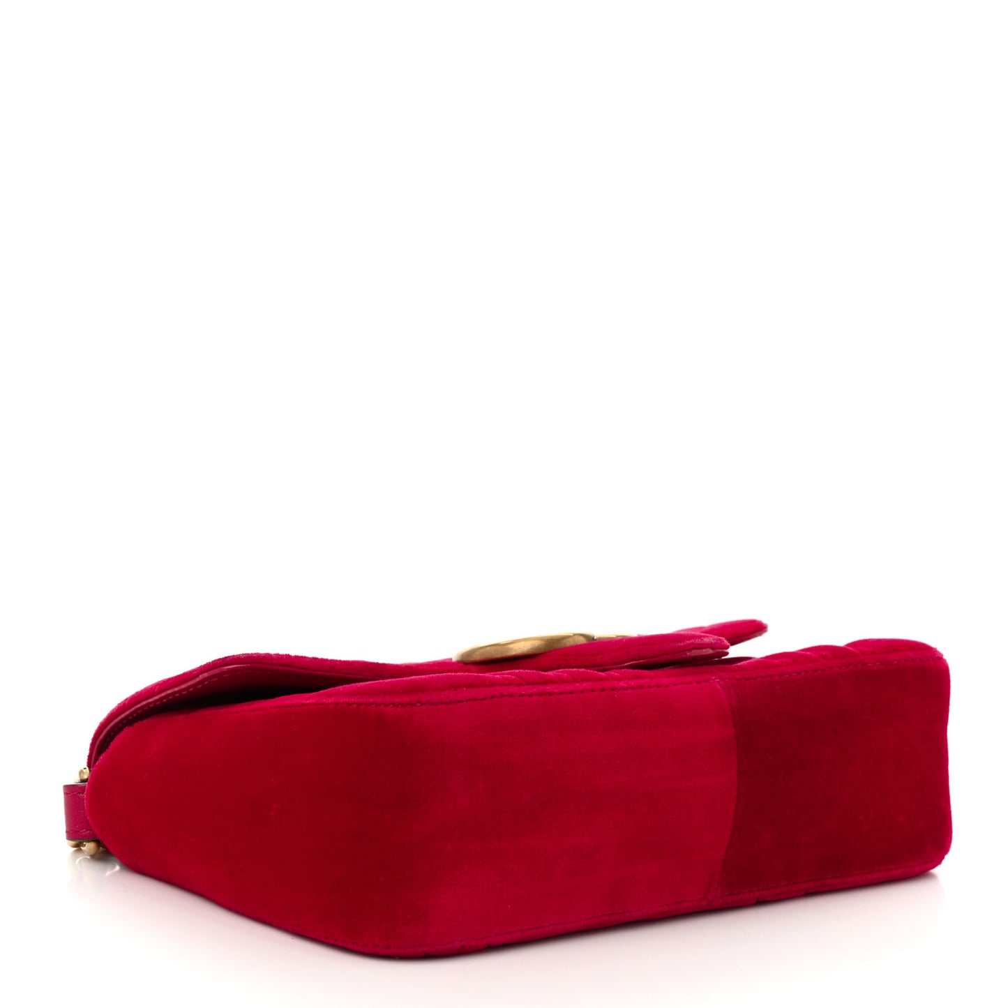 Velvet Matelasse Mini GG Marmont Shoulder Bag Hibiscus Red