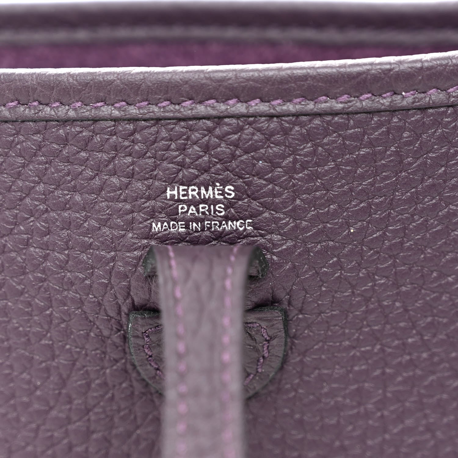 Hermes Taurillon Clemence Evelyne TPM Raisin 6 of 10