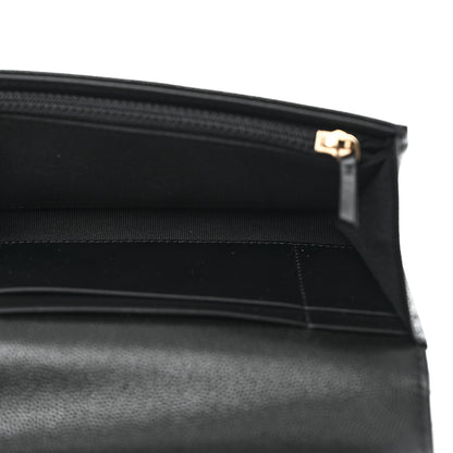Chanel Caviar Quilted Crystal CC Large Gusset Flap Wallet Black 5 of 8