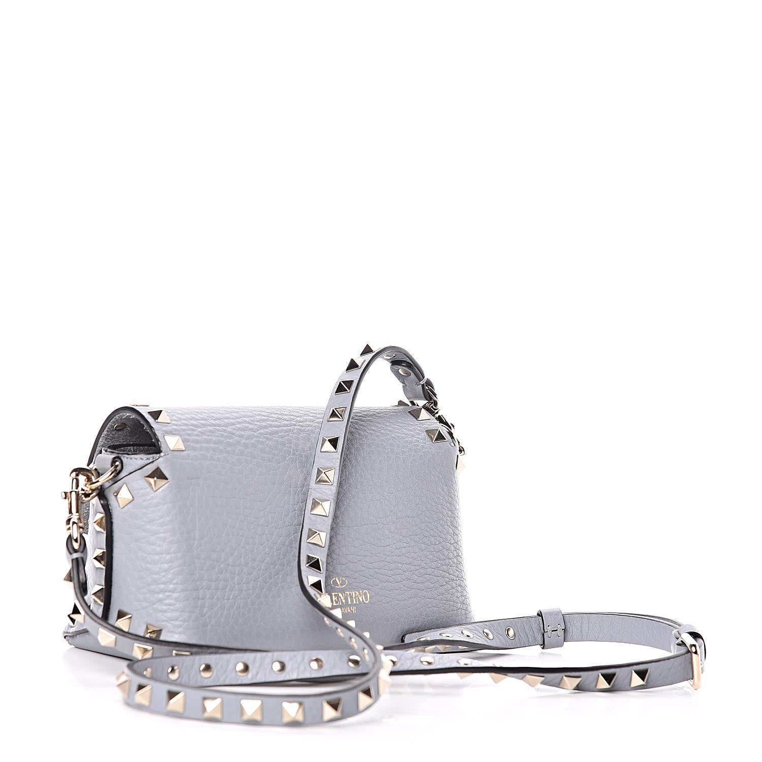 Valentino Garavani Pebbled Calfskin Mini Rockstud Crossbody Bag Light Stone 3 of 10
