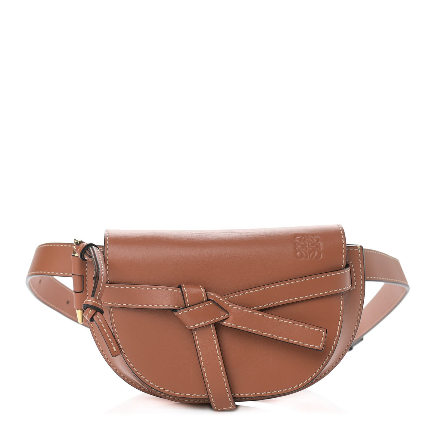 Calfskin Mini Gate Belt Bag Tan