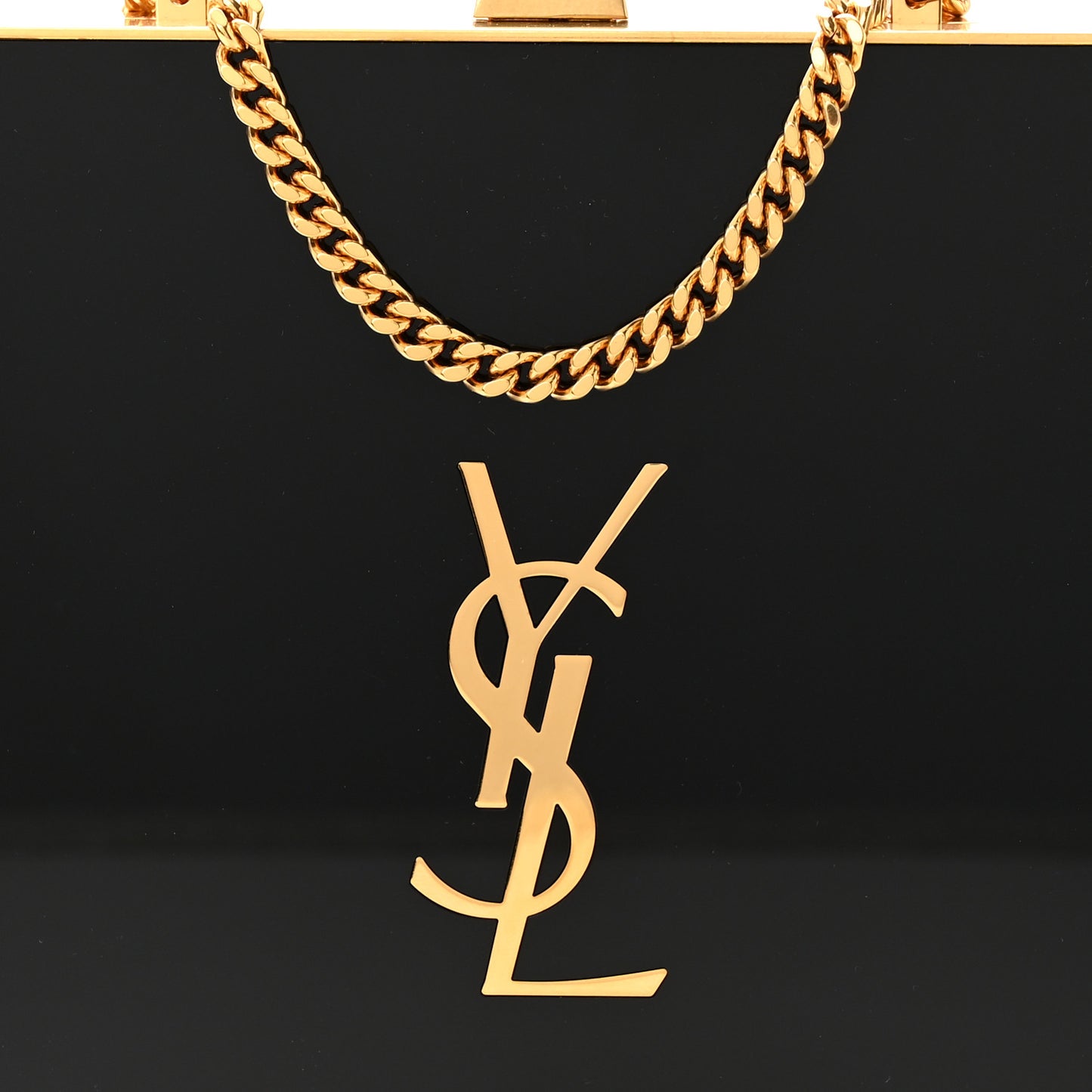 Plexiglass Monogram Minaudiere Tuxedo Box Clutch Black